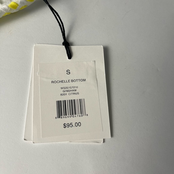 NWT ONIA Rochelle Bikini Bottom Gingham Print Citrus Yellow Size Small - Picture 5 of 7